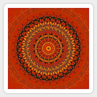 Autumn Leaves Rust Mandala Sticker